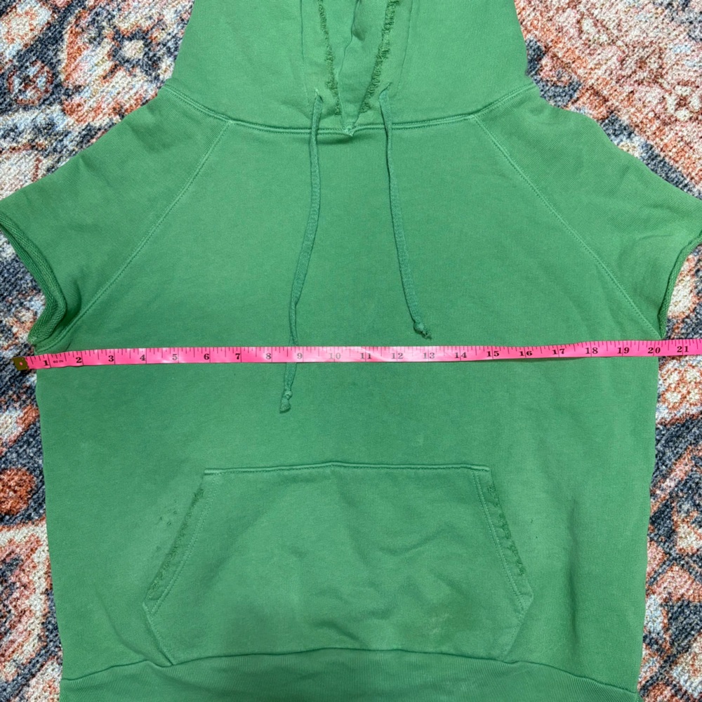 Frank and Eileen Tee Lab Green Short Sleeve Distressed Hoodie size small - Picture 10 of 15